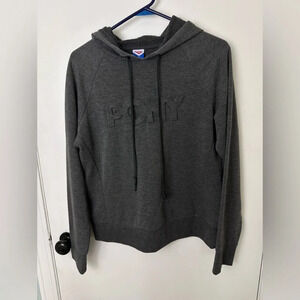 PONY Women’s Soft Pullover Gray Hooded Sweatshirt Large #1292